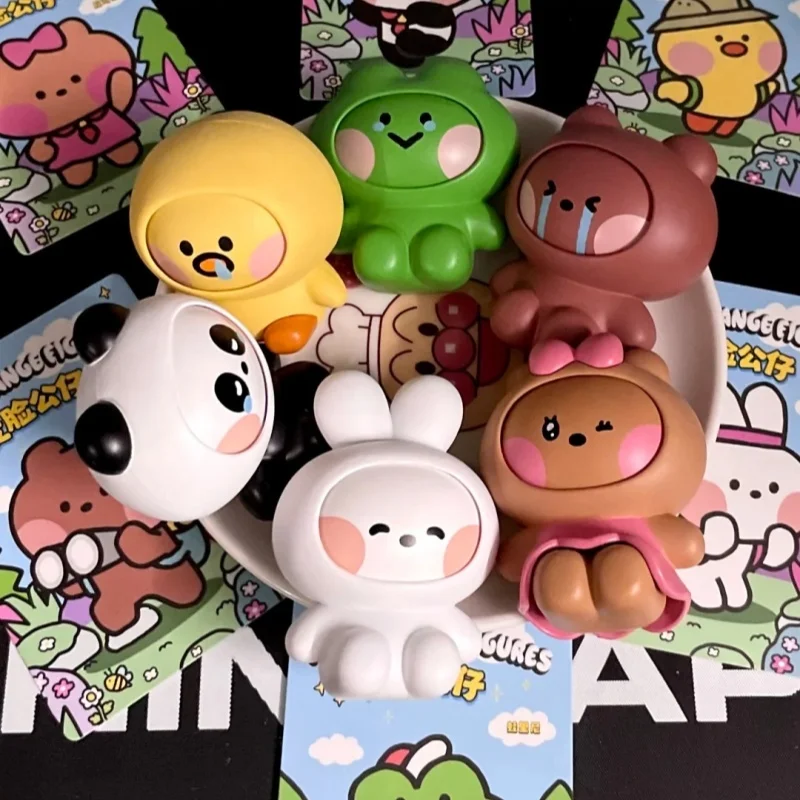 

Miniso Line Friends Face-Changing Doll Blind Box Kawaii Collectible Desk Decor Surprise Birthdya Gift Cute Ornament