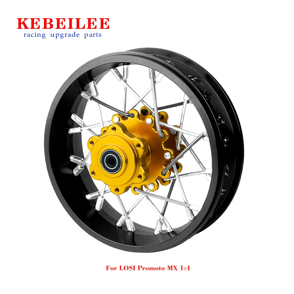 KEBEILEE CNC Aluminum Rear Wheel V2 For LOSI Promoto MX motorcycle  1:4 Black