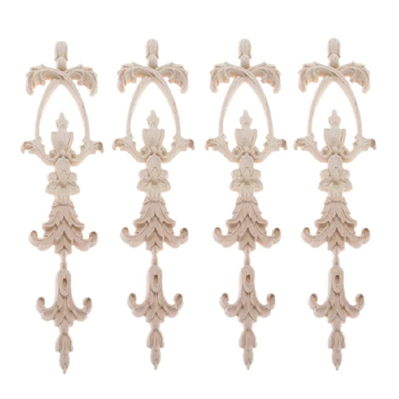 4 шт., декоративные деревянные наклейки для шкафа, изголовья кровати, 25 х6 см