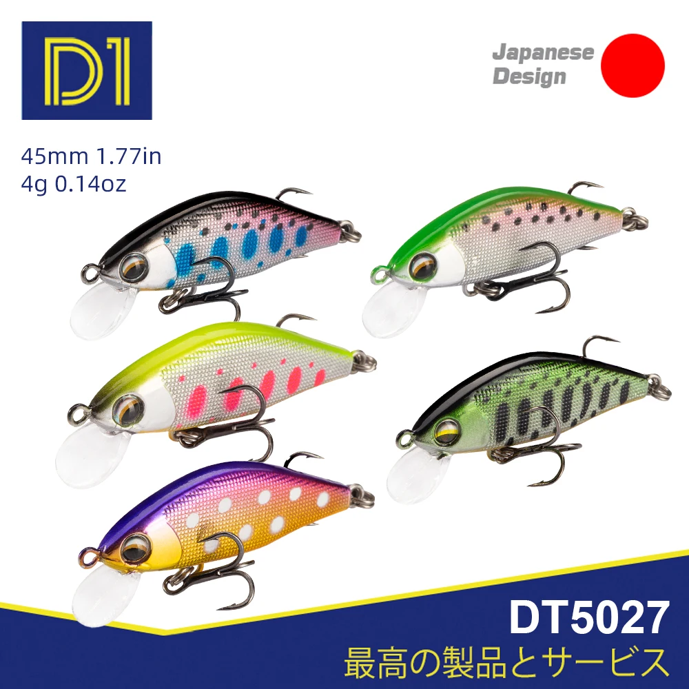 

D1 Mult Pcs Minnow Fishing Lures 45mm 4g Hard Baits Artificial Trout Mini Wobblers For Pesca Perch Bass Stream Fishing Tackle