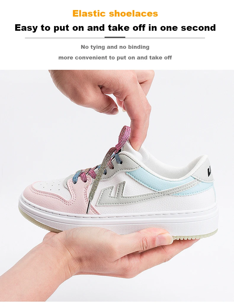 Elastische Schnürsenkel für Sneaker, flache Schnürsenkel, Freizeitschnürsenkel für den Außenbereich, schnelle und sichere Schnürsenkel für Kinder und Erwachsene, Unisex-Schnürsenkel, 1 Paar. – Detail 8