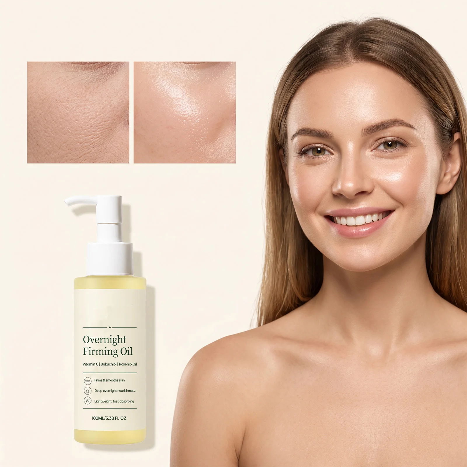 Night Facial Firming Essential Oil Deep Nourishing Lightweight Repair Serum Relieve Skin Dryness Tightness For Face Body Hair