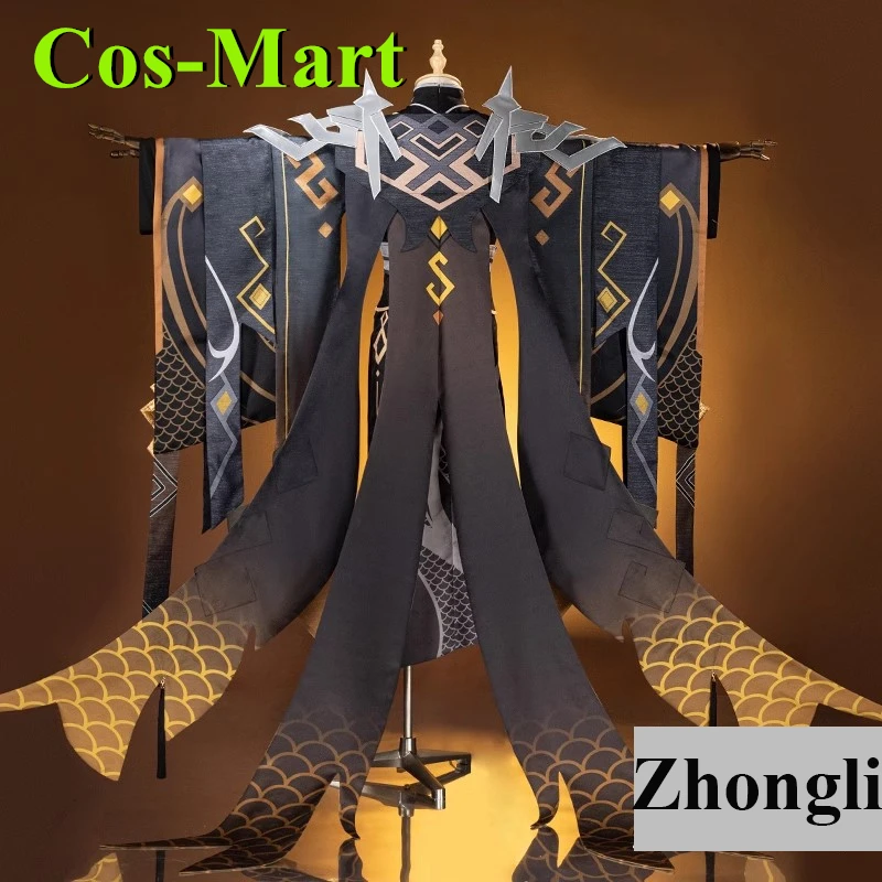 Cos-Mart Game Genshin Impact Zhongli Cosplay Costume Ancient Costume Handsome Uniform Full Set Activity Party Role Play Clothing