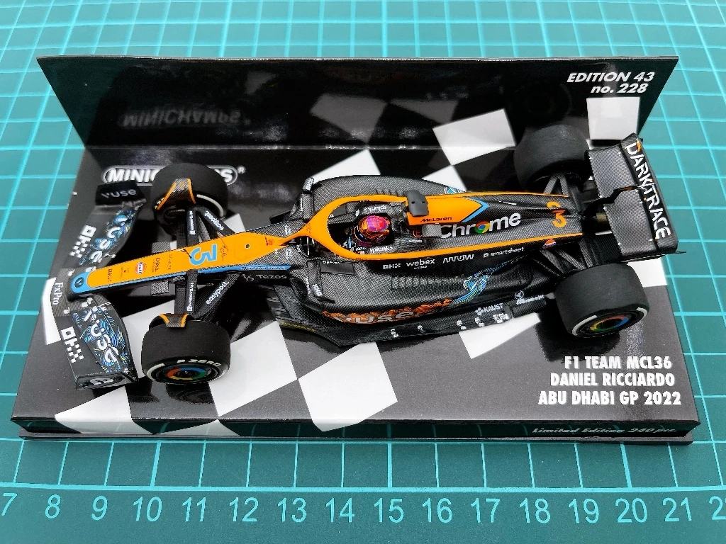 

Minichamps 1:43 F1 2022 MCL36 Ricardo Abu Dhabi Simulation Limited Edition Resin Metal Static Car Model Toy Gift