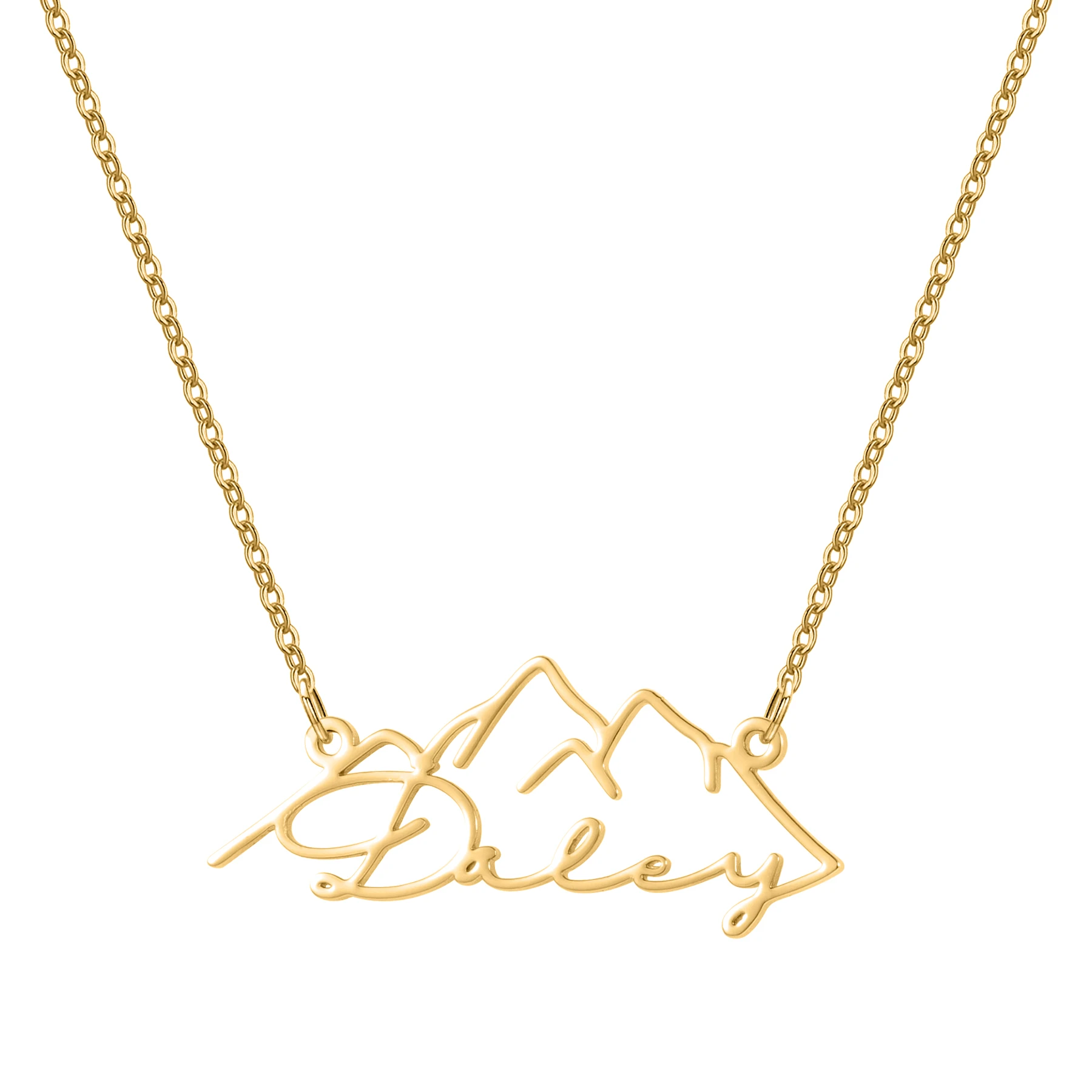 Collar con nombre personalizado de silueta de montaña, regalo de Navidad de acero inoxidable para mujer, joyería personalizada, Idea de regalo de cumpleaños