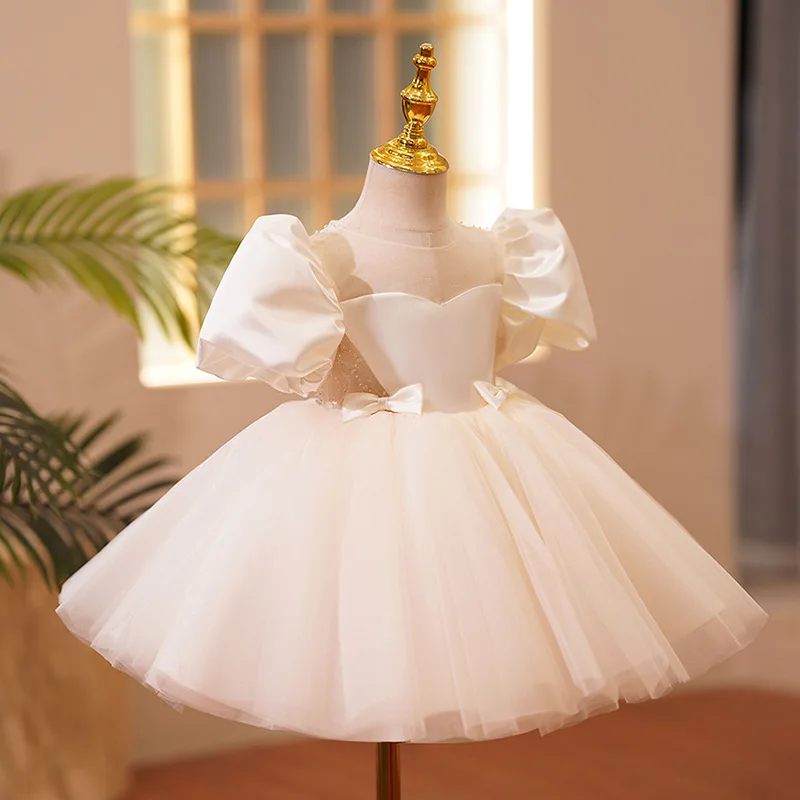 

Baby First Birthday 2025 New Style Girl Princess Children's Host Piano Performance Puffy Dress