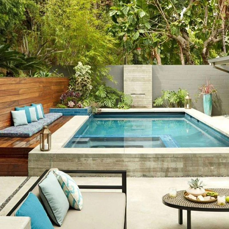 Swim Spa Pool Piscina Piscine Fiberglass Rectangular Plunge Swimming Pool Outdoor Above Ground Container Pool