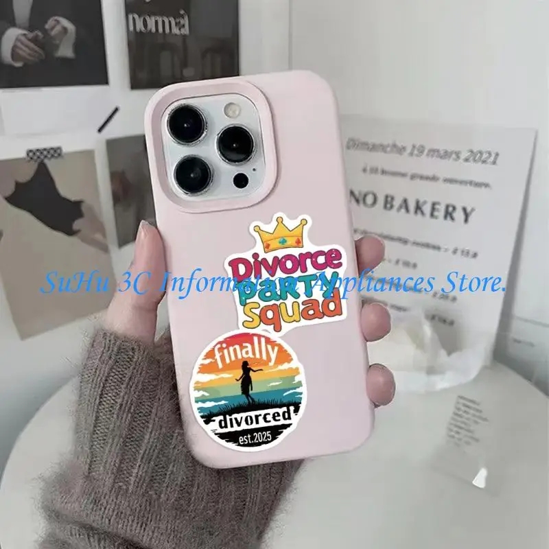  Humorous Divorce Art PVC Stickers Decals Set Waterproof Decorative Labels Suitable For Technology Gadgets And Stationery