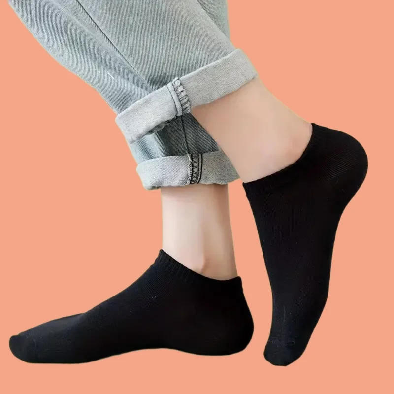 5/10/20 Pairs 2024 New High Quality Simple Solid Socks Soft Lightweight All-match Low Cut Ankle Socks Men Women Cotton Socks