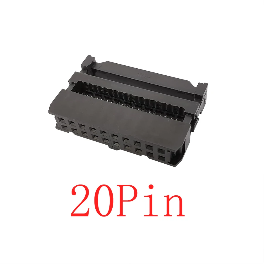 100Pcs FC 6/8/10/12/14/16/18/20/30/40/50 Pin 2.54mm Pitch Female Header IDC Socket Connector for 1.27MM Ribbon Cables