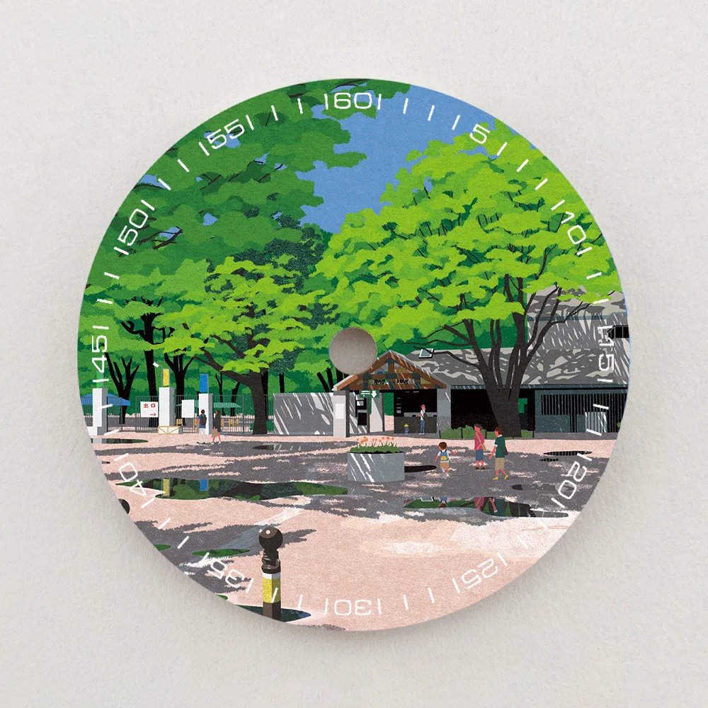 28.5mm NH35 Dial Creative Scenic Park Pattern Dial Luminous NH36 Dial Watch Accessories Fits NH35/NH36 Movements Custom LOGO