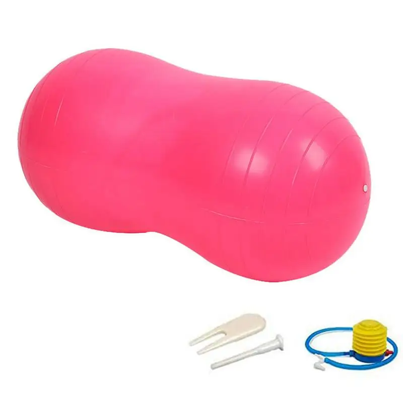 Yoga Ball Fitness Balls Peanut Balance Ball Inflatable Thick Sports Yoga Peanut Ball Pilates Birthing Fitball With Manual Pump