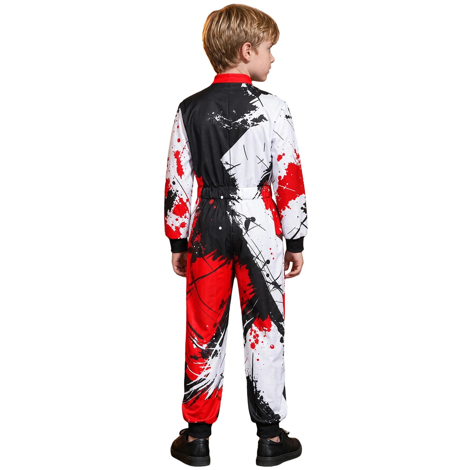 Jungen Motocross-Rennanzug, einteiliger Dirt-Bike-Rennanzug für Kinder, Spritzdruck, Offroad-ATV-Motorrad-Fahrkostüm – Detail 10