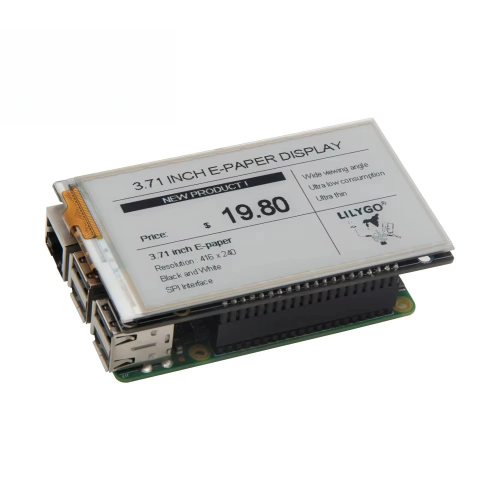 

Модуль макетной платы дисплея LILYGO 3,71 дюйма E-Ink для Raspberry Pi LILYPI с комплектами интерфейсной платы Btb