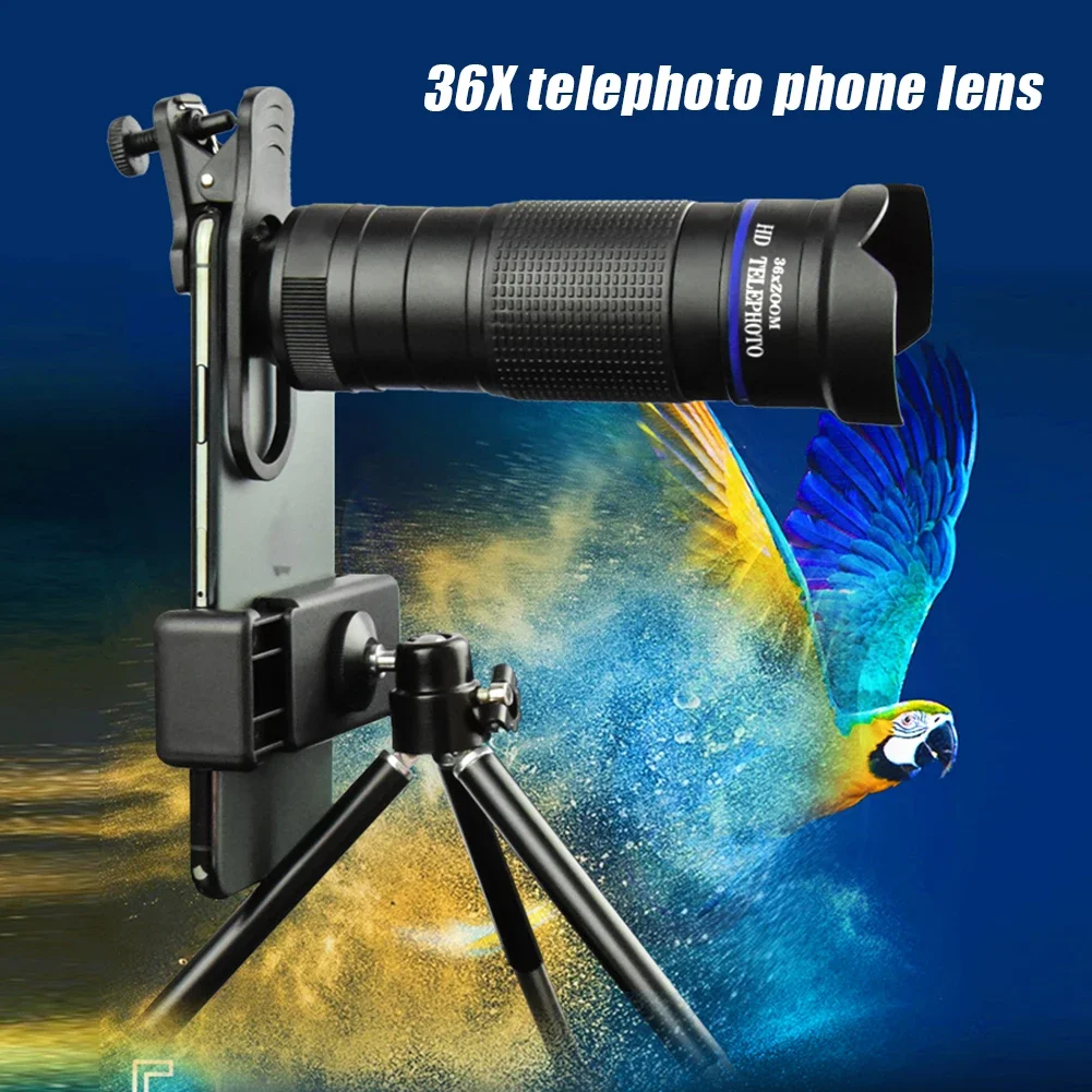 4in1 Telecope Zoom Macro Fisheye Wide Angel Lens Kit Phone Camera Lens 36X Telephoto For Cellphone iPhone Samsung Xiaomi Huawei