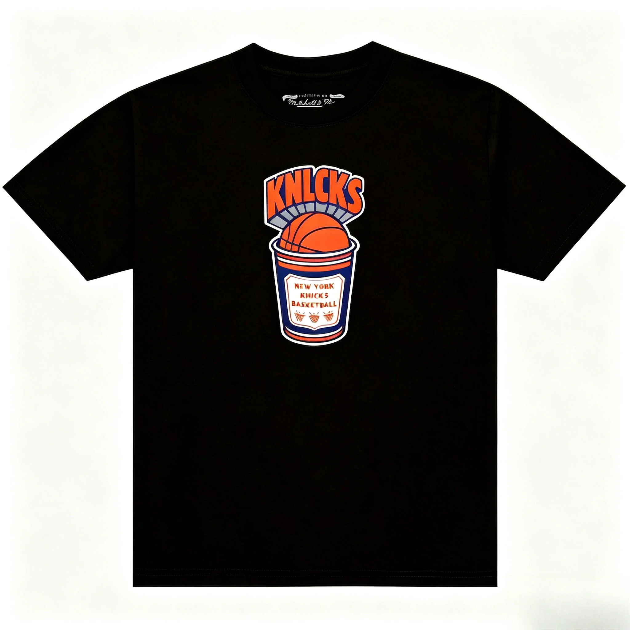 Camiseta Mitchell&Ness 2026 Negra de los New York Knicks con diseño de taza de café para hombre
