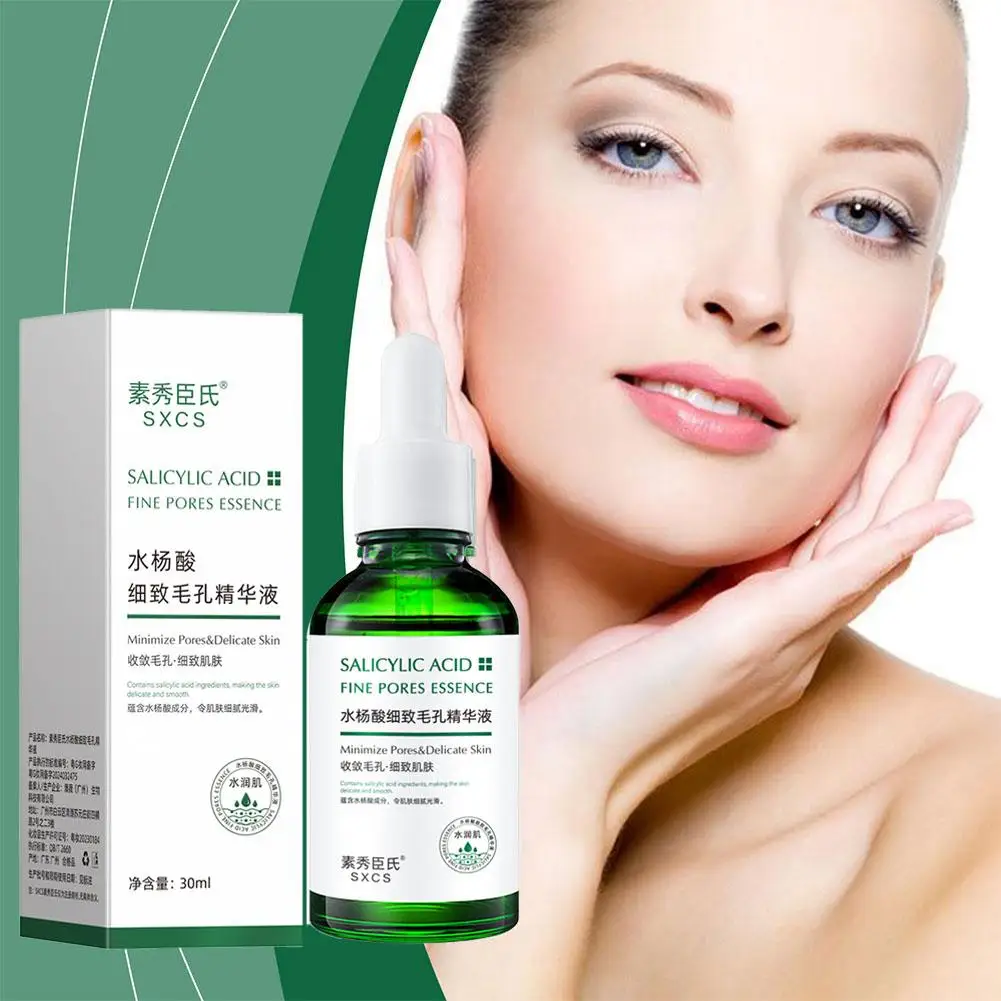 30ml Salicylic Acid Delicate Pore Essence Hydrating Face Water Gentle Light Shrinking Moisturizing Beauty Serum Care P7z4