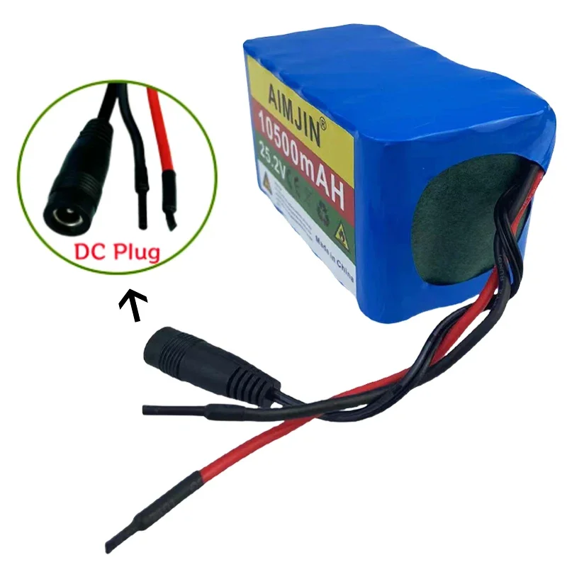 NEW 25.2V 10500mAh 18650 6S3P Li-ion Battery Pack Built-in BMS Suitable for Electric Bikes etc