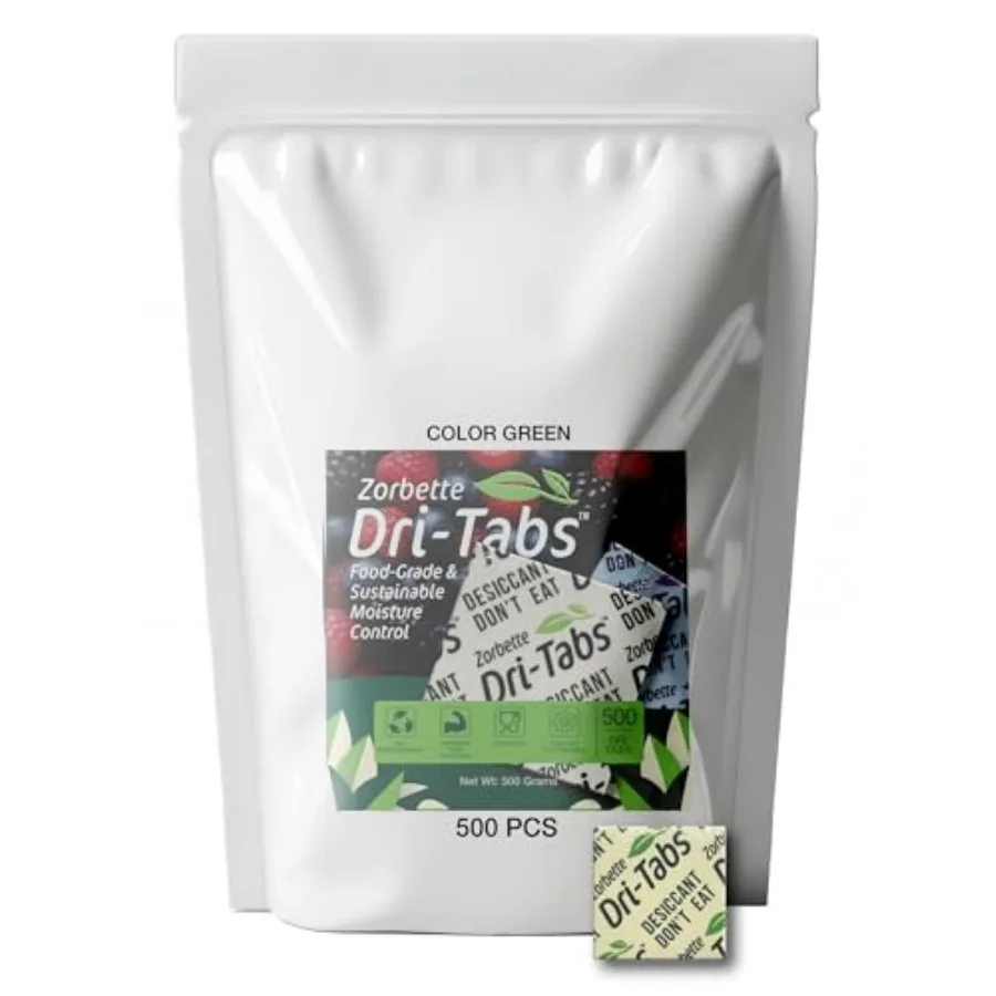 

500-Pack Commercial Food-Safe Desiccant Dri-Tabs Eco-Friendly Moisture Absorbers for Freeze Dried Foods Dehydrated Snacks and P