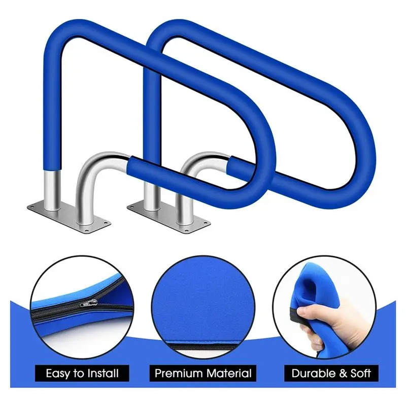 ABZF 2026 Pool Railing Covers Zippered Swimming Pool Handrail Covers-Hand Grip Rail Slip Cover for Inground Swimming Pool 10Ft