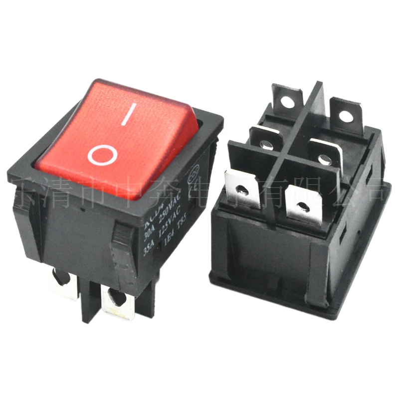 10PCS Red Light 4 Pin ON/OFF Boat Button Switch 250V 15A AC AMP 125V 20A P0.5 25*31mm Rocker Switches KCD4