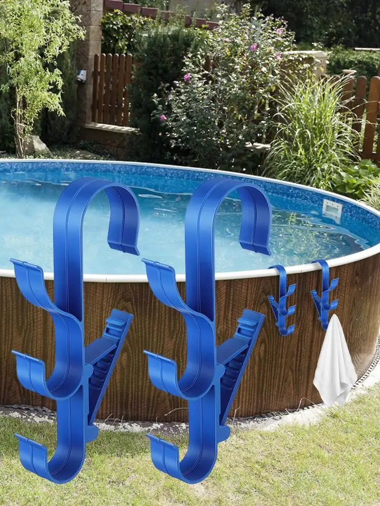 2PCS Poolside Pool Skimmer Net Holder Plastic Pool Pole Hooks Ground Outdoor Hot Tubs Accessories view 4