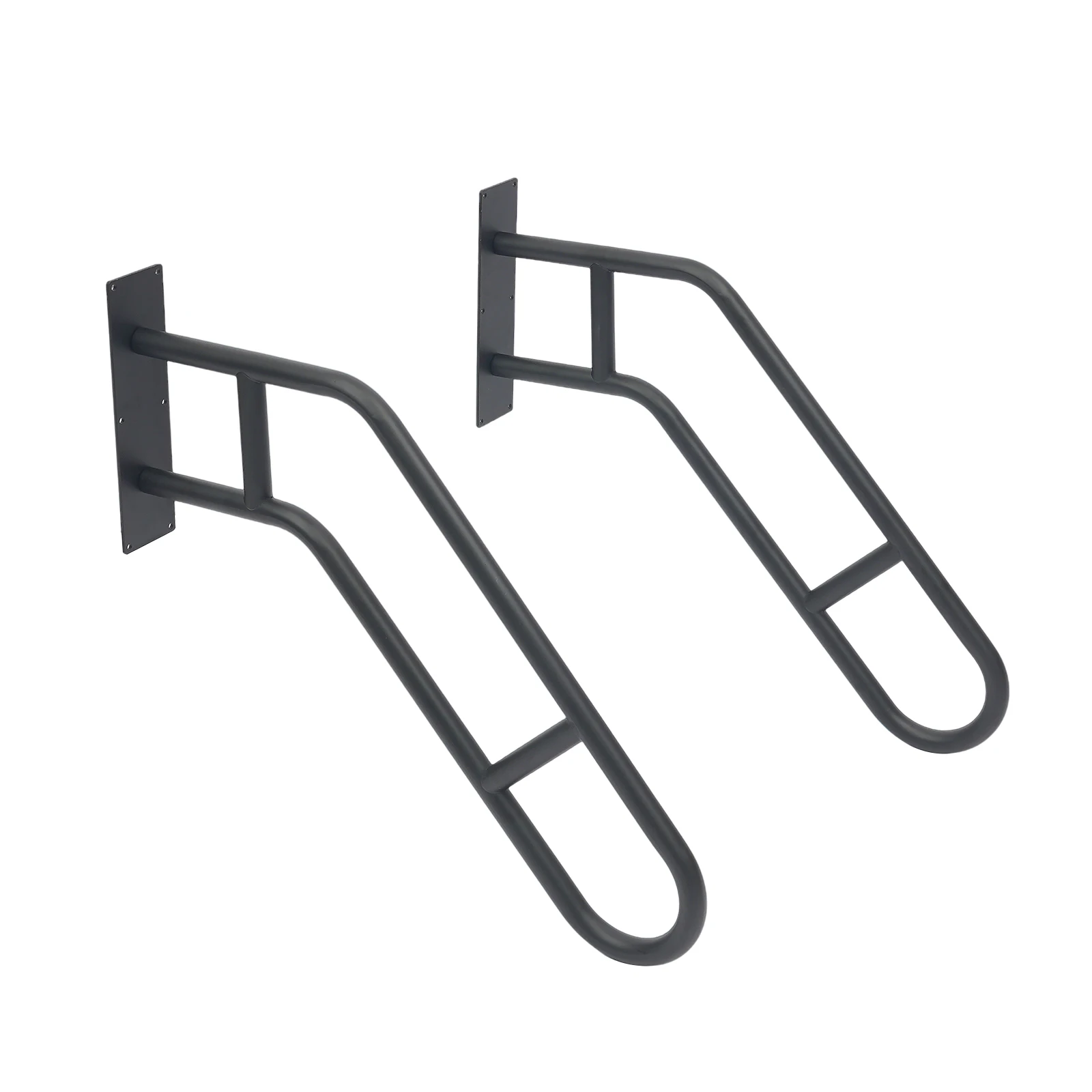 30 * 25.8 بوصة 2 قطعة درابزين أسود للخطوات الخارجية، درابزين سلالم مثبت على الحائط للأطفال وكبار السن والنساء الحوامل والمعاقين #3