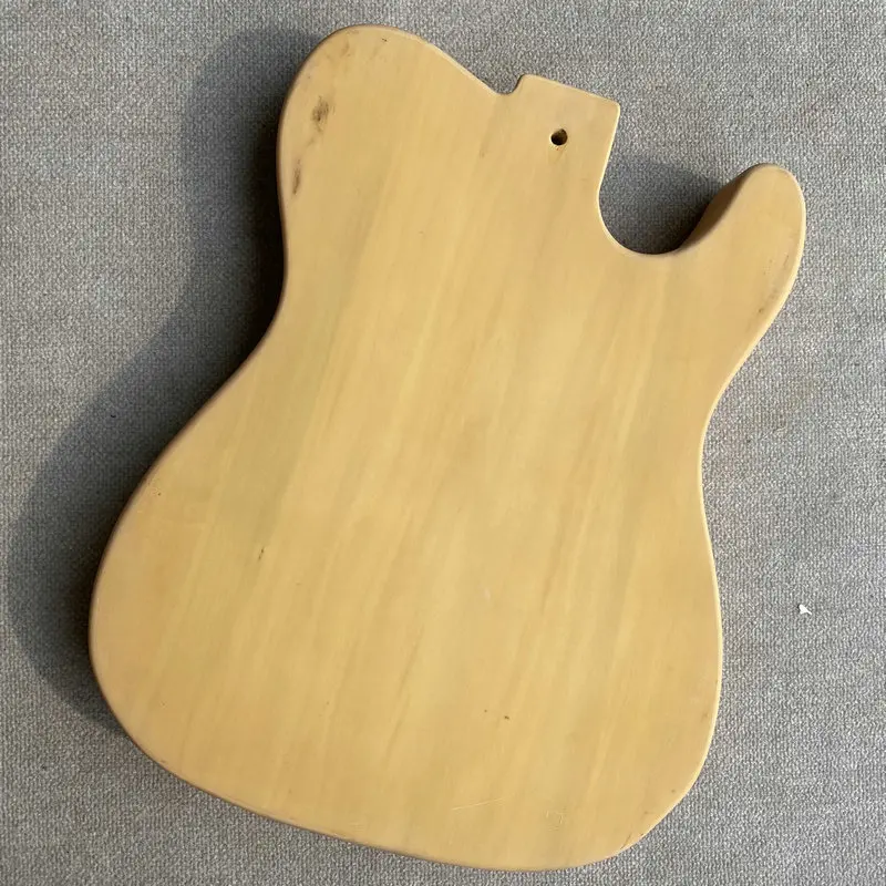 FB012 Left Hand Tele Electric Guitar Unfinished TL Guitar Body in Solid Wood Custom Bridges Standard Pickups DIY Replace Use