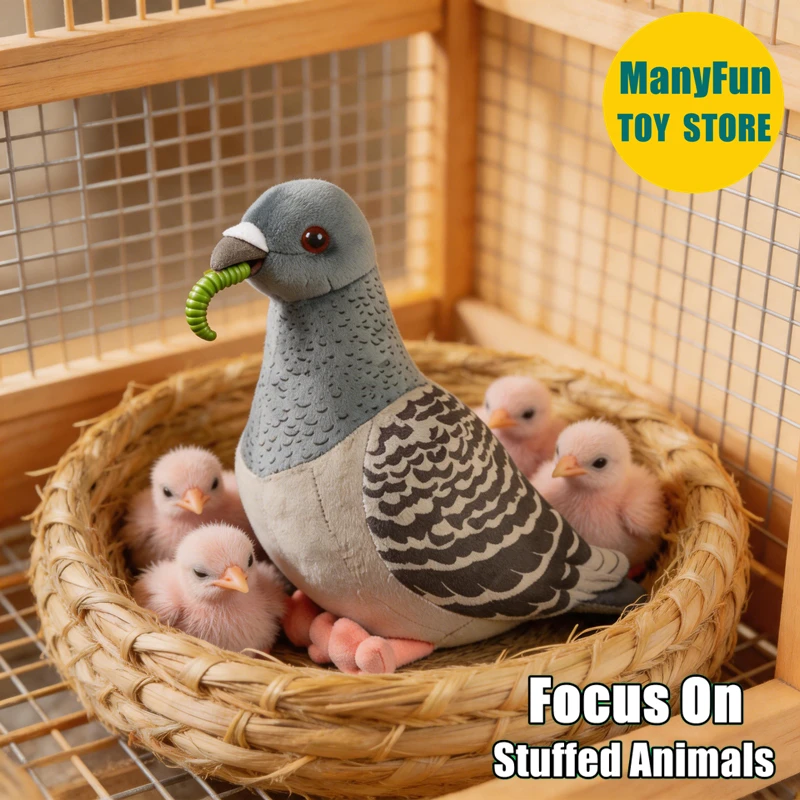 Realistic Pigeon Plush Toy Dove Plushie Peace Bird Lifelike Stuffed Animal Simulation Doll Collectors