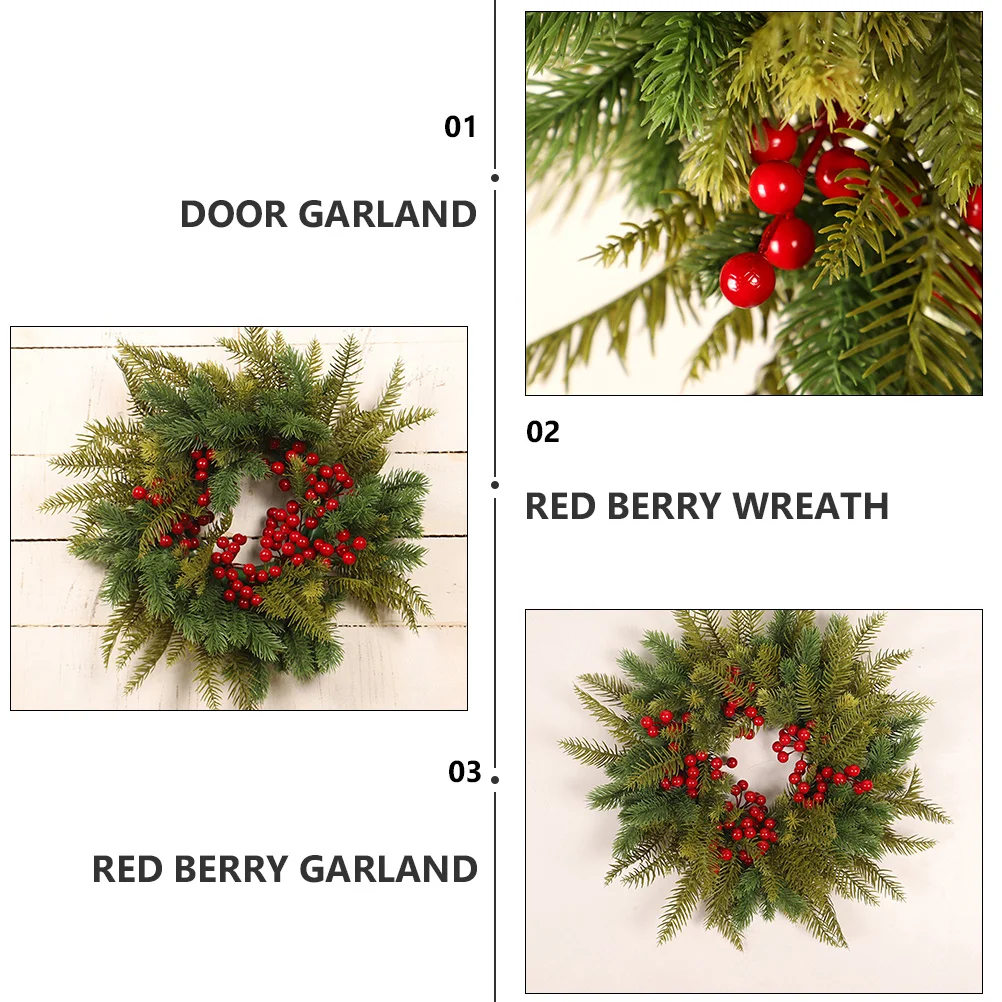 

Red Fruit Flower Pendant Christmas Tree Berry Garland Garlands Wreaths for Front Door Decor Winter