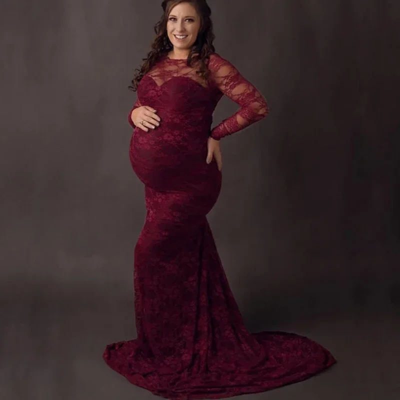 2022 New Sexy Long Tail Woman Maternity Dresses Photography Props Cute Strapless Pregnancy Photoshoot Maxi Gown For Pregnant