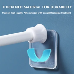 Shower Curtain Rod Holder Adhesive Shower Rod Retainer for Bathroom Kitchen Wardrobe Strong Curtain Rod Bracket Holders Hooks