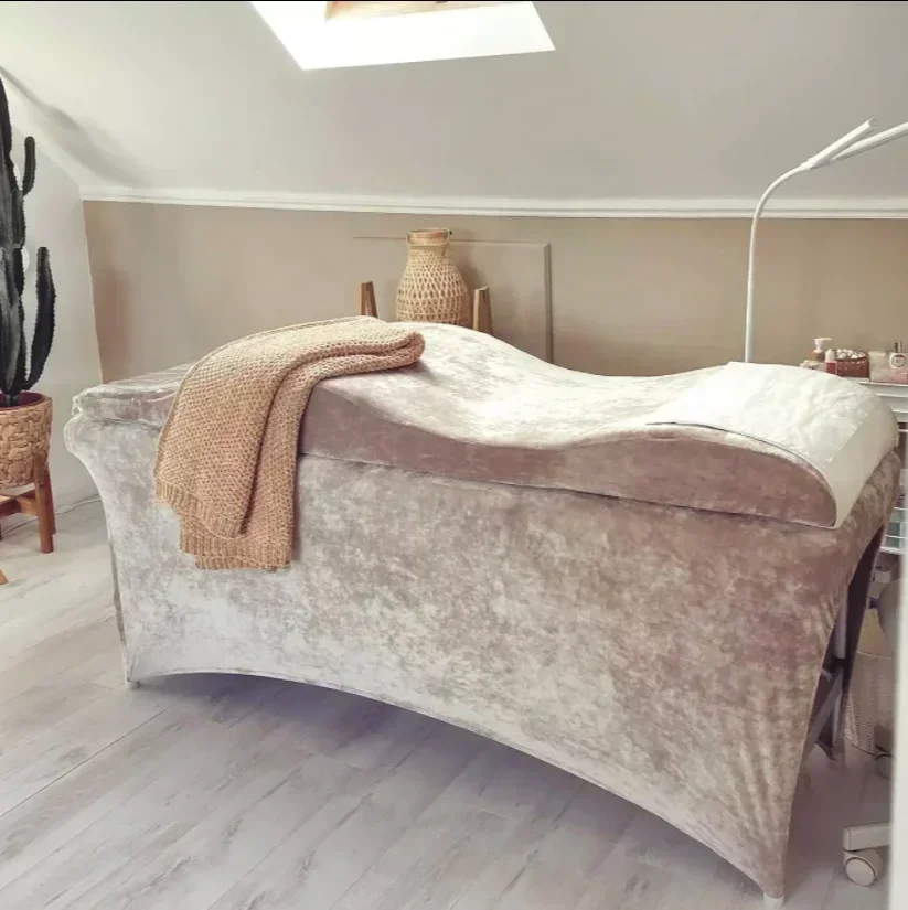 Colchão de cílios e capa onda memória espuma cama salão colchão spa cama de beleza curvada