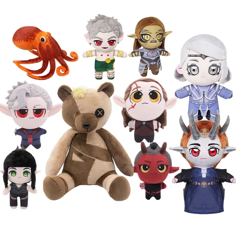 Baldur Cos Gate Cosplay Peluche, Shwisheart, Halsin, Cosy Arion, Mascotte en peluche douce de dessin animé, Cadeaux d'anniversaire et de Noël pour adultes et enfants