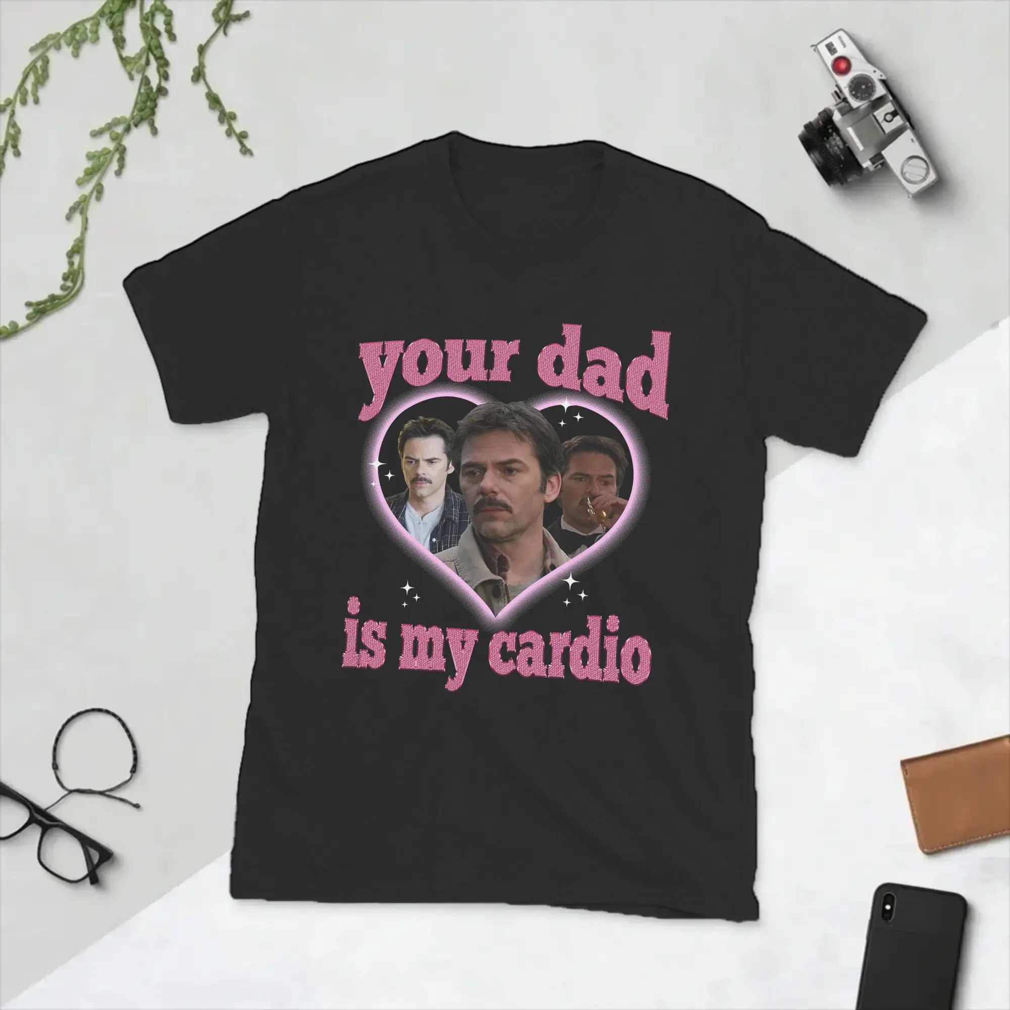 Men's Your Dad is my Cardio Charlie Swan Twilight T Shirts  100% Cotton Clothes Short Sleeve Round Neck Tees Printed T-Shirt