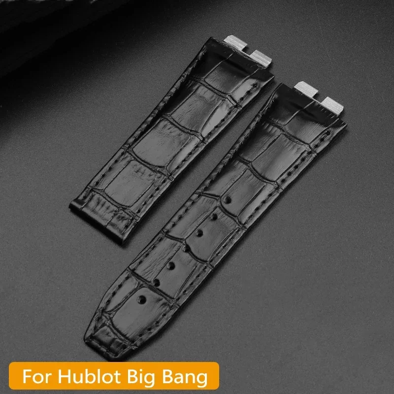 

Bracelet Waterproof Men Leather Watch Band For HUBLOT 411 Big Bang Folding buckle Quick Release Interface Cowhide Watch Strap