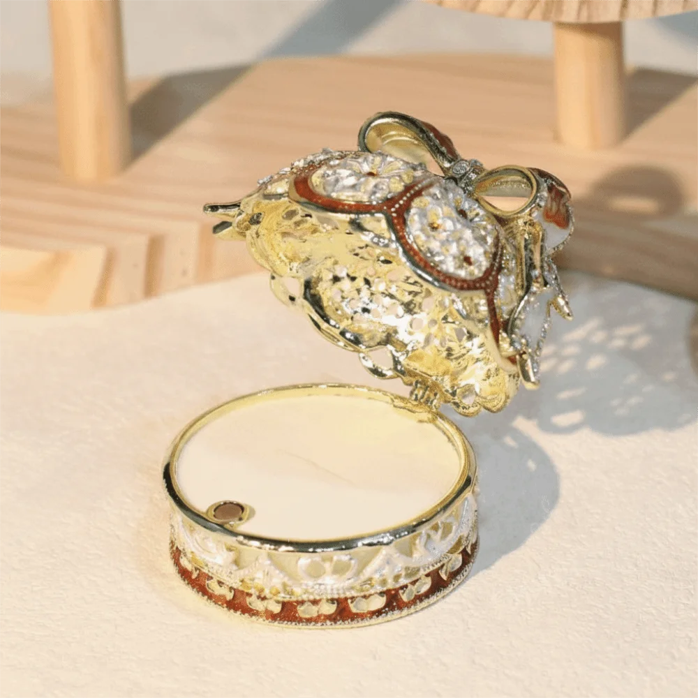 

Light Luxury Crown Jewelry Box Desktop Design Mini Size Enamel Color Crown Enamel Finish European Style Jewelry Storage