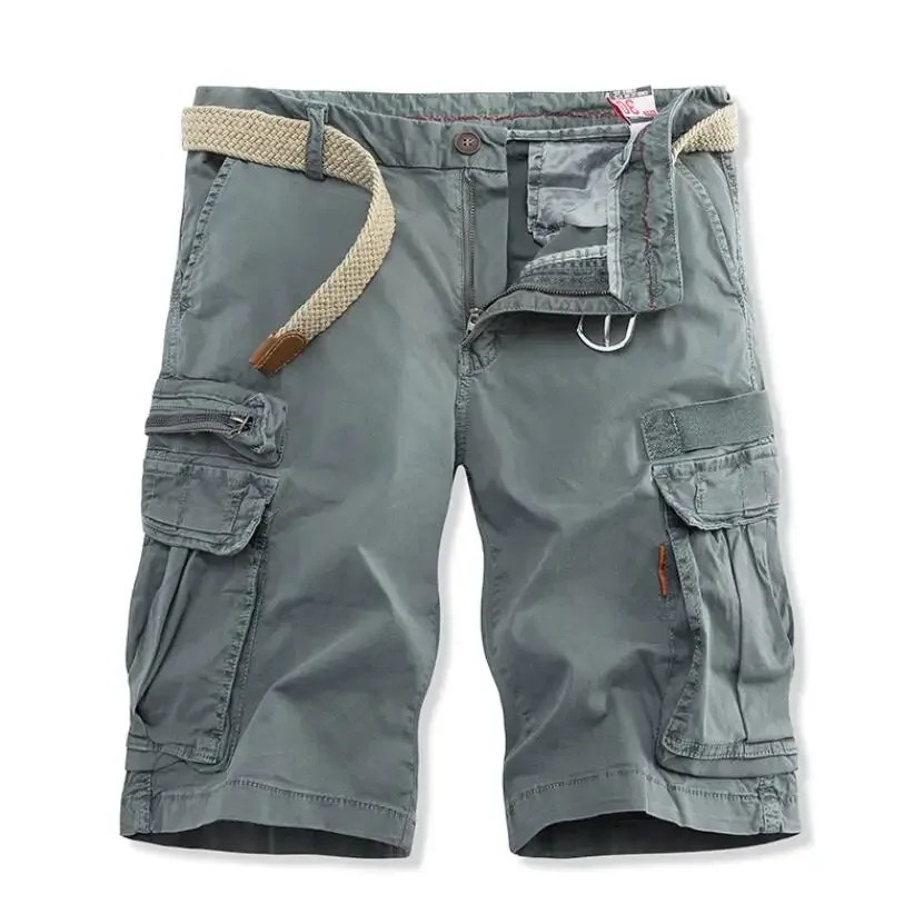 Men Summer Cargo Shorts Casual Tool Shorts High Quality Man Military Multi Pocket Pants Loose Cargo Pants No belts Size 40