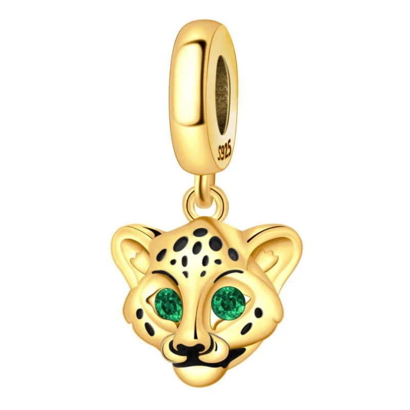 CYCUFF 925 Sterling Silver Classic Fashion Leopard Head Pendant Animal Men and Women Jewelry Anniversary Party Birthday Gift DIY