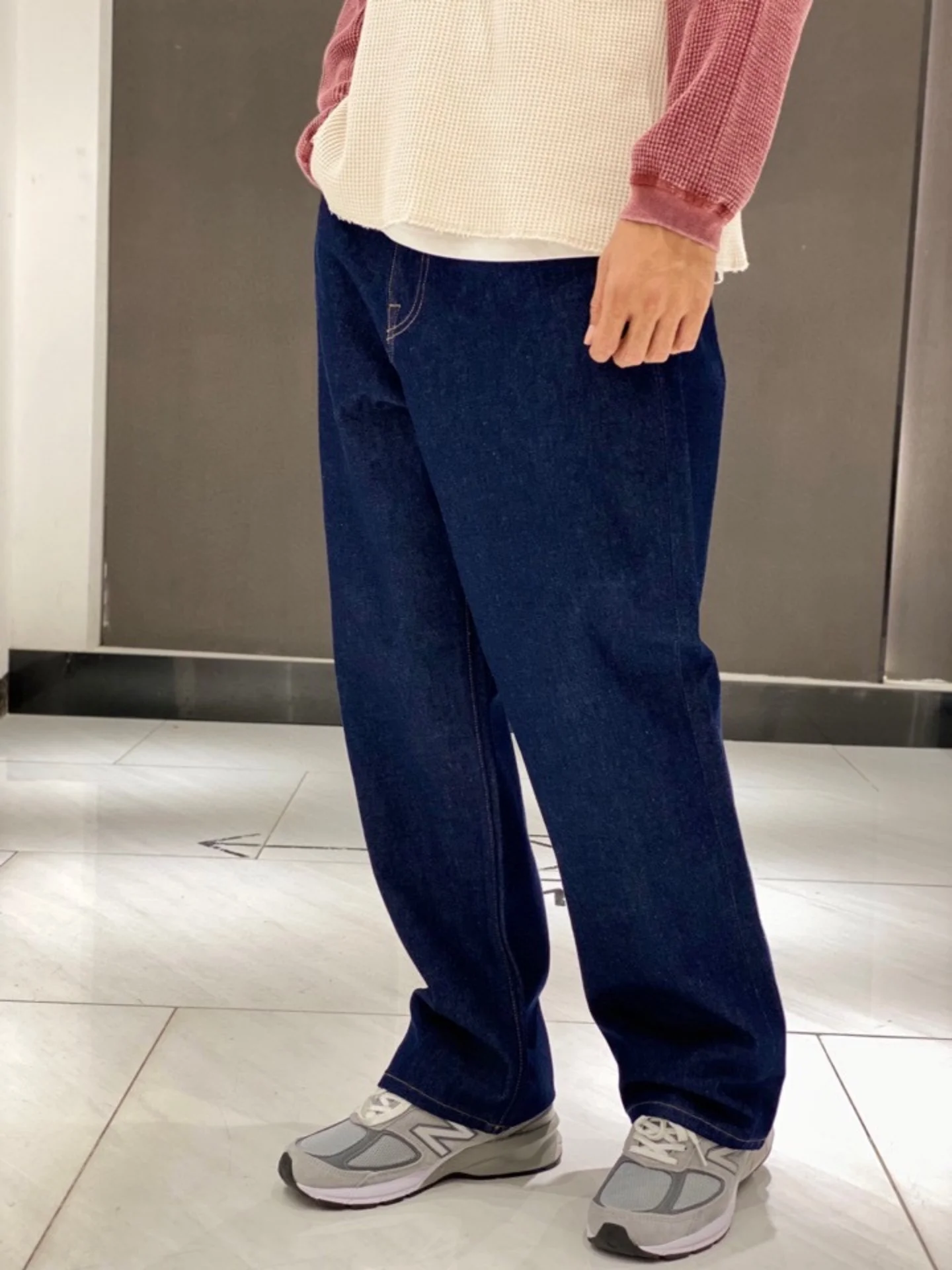 

High-density pocket trousers Japanese casual loose straight jeans