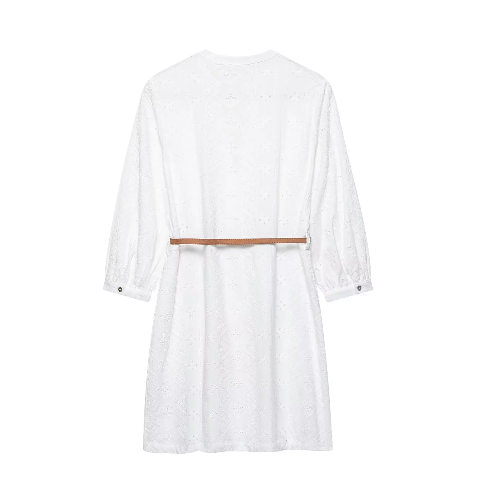 PB&ZA2025 Mini abito stile moda con ricamo cavo da donna nuovo estivo