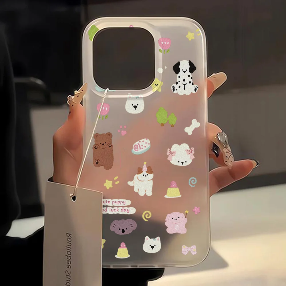 Cute Cartoon Animals Phone Case For Samsung A16 A57 5g S26 S25 S24 S23 Ultra A17 A37 A26 A07 A56 A55 A36 Matte Clear Soft Cover