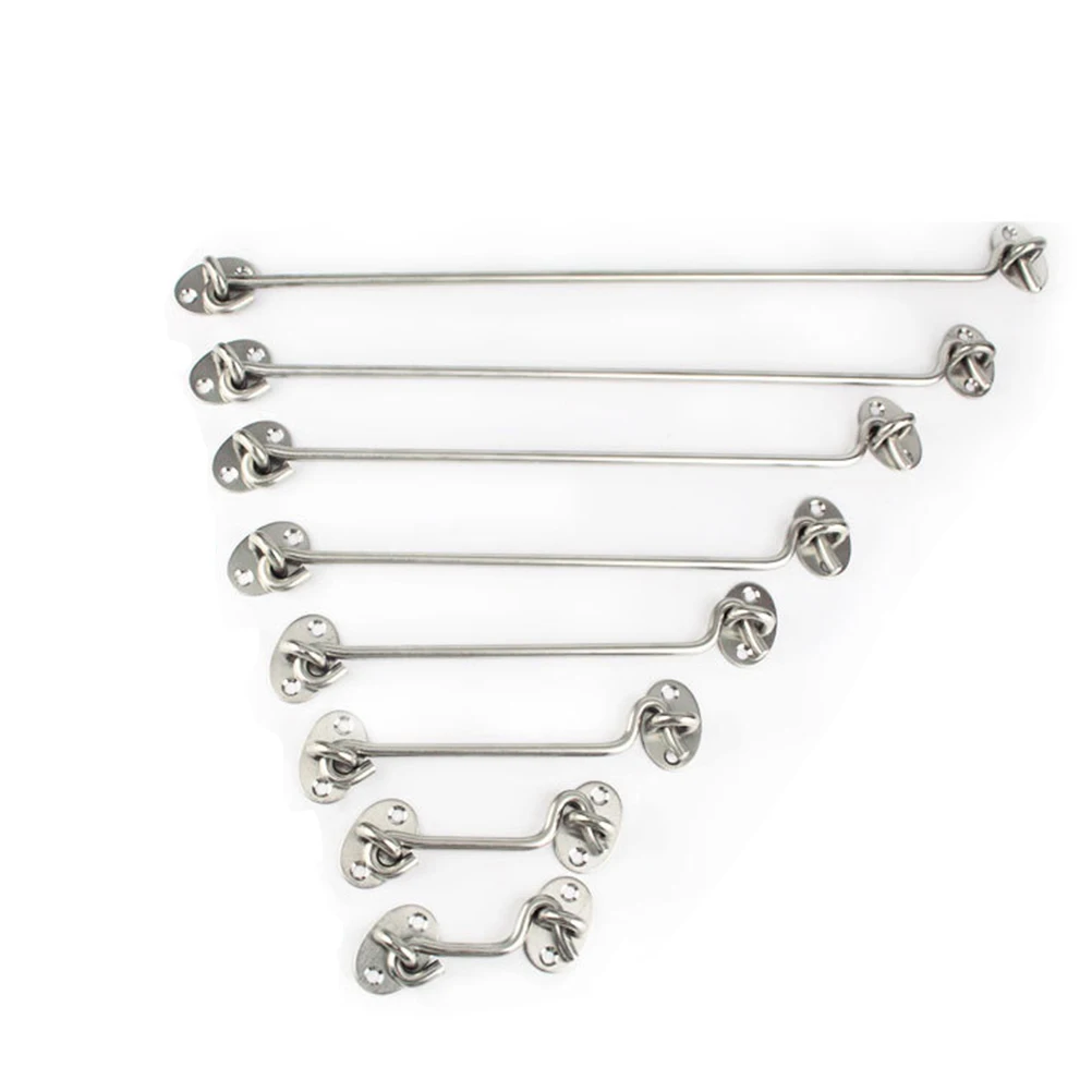 

2pcs Stainless Durable Smooth Cabin Door Hook Easy Install Fits Doors Windows Brass Cabin Door Hook Cabinet Hooks