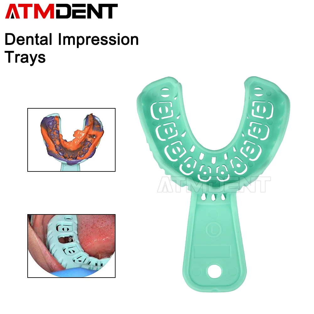 6Pcs/Set Dental Impression Plastic Tray S/M/L Dental Implant Tray Full Mouth Removable Partial Mold Tray Easy To Fold