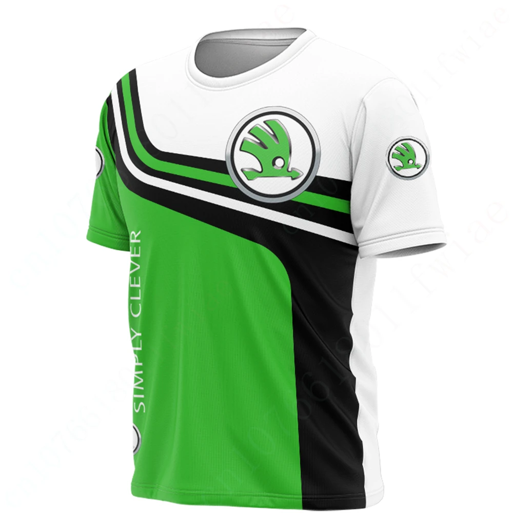 Skoda เสื้อยืดสำหรับผู้ชายผู้หญิงใส่ได้ทั้งชายและหญิงเสื้อยืดลำลองทรงโอเวอร์ไซส์เสื้อยืดอะนิเมะแบบฮาราจูกุแขนสั้นแห้งเร็ว