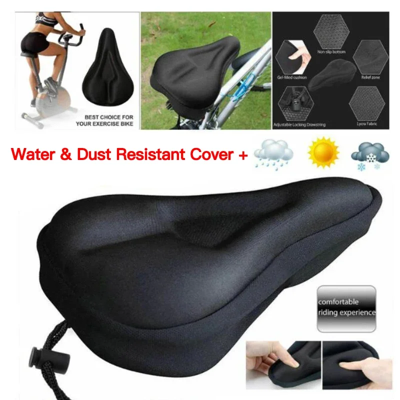 3D Soft Gel Padded Bike Seat Cover - Comfortable Cycling Saddle Cushion