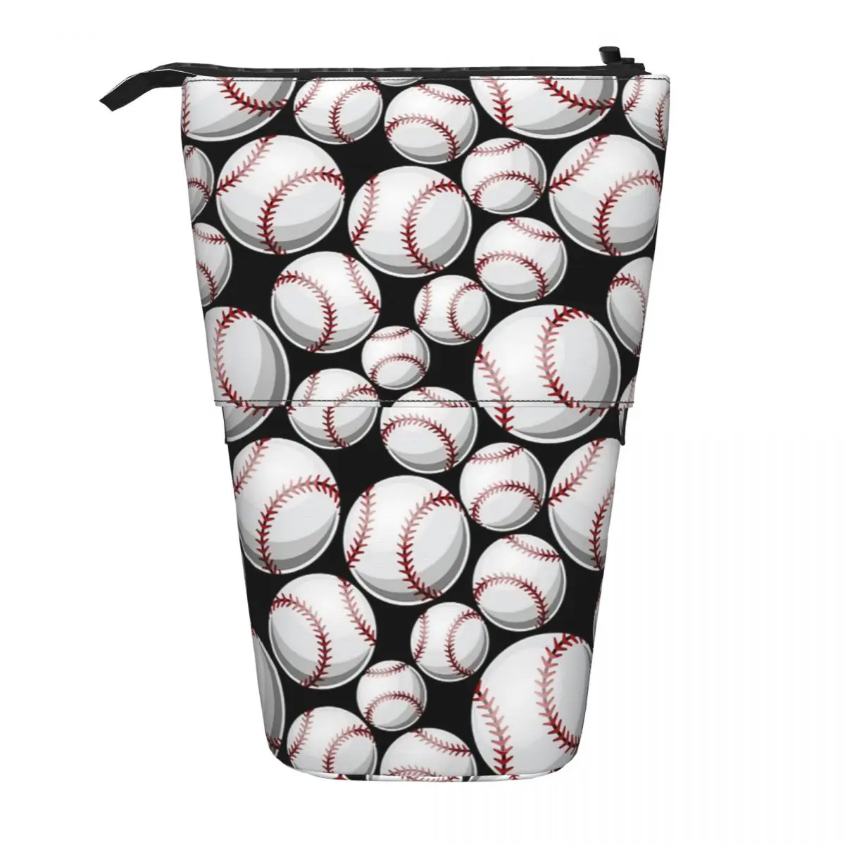 

Baseball Pattern Pen Box Student School Zipper Pen Bag Child Stationery Bag Pencase Vertical Retractable Pencil Case