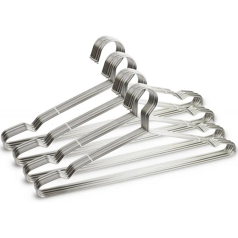 

40 Pack Clothes , METLUCK 17.7 Inch Metal Heavy Duty Wire Coat Hangers With Non-Slip Notch, Strong Stainless Stee