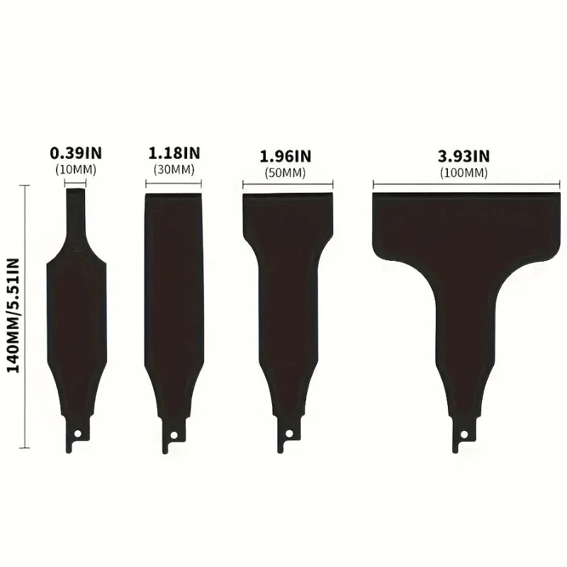 

4-piece heavy-duty scraper and blade set for reciprocating sawing steel, wall and floor cleaning, ceramic tile and putty removal