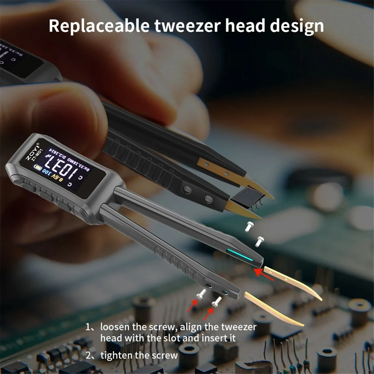 A88M ZOYI ZT-MD1 デジタルスマートピンセット LCR SMD ESR テスター抵抗容量インダクタンスダイオードテストデバッグ修復ツール